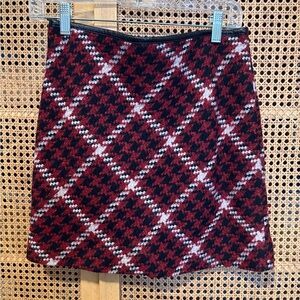 Express 8 Womens Mini Wool Blend Skirt Straight Herringbone Red
